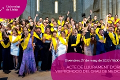 Lliurament d'orles acadèmiques de la VIII promoció del Grau de Medicina