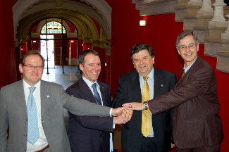 Els rectors en la presentació d'Íberus. Universitat de Lleida. FOTO: Unizar
