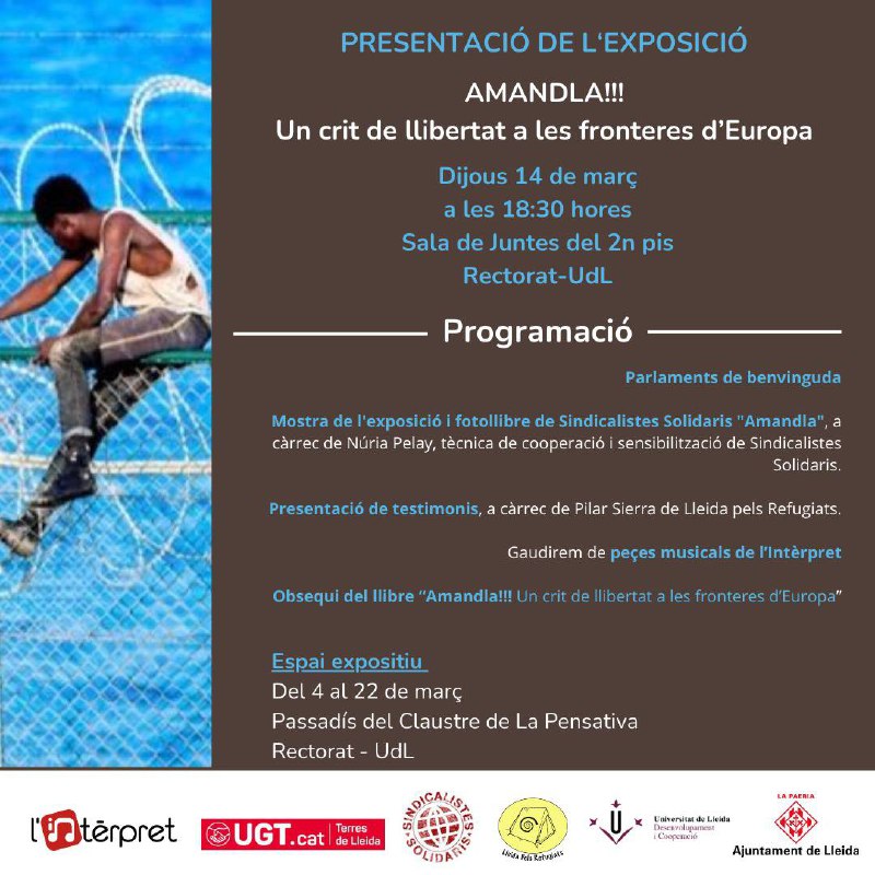 Exposició fotogràfica Amandla!!! Un crit de llibertat a les fronteres d'Europa